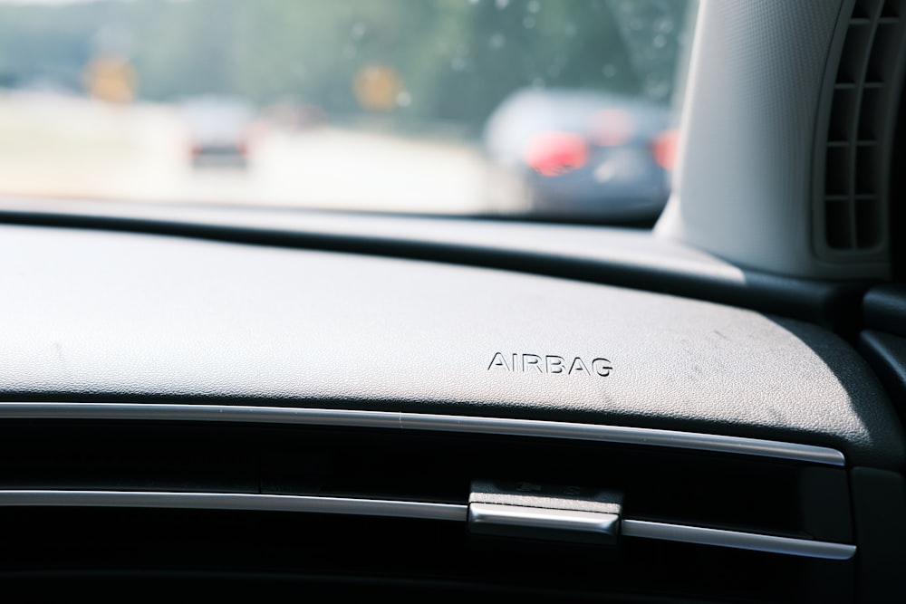 a close up of the air vents on a car