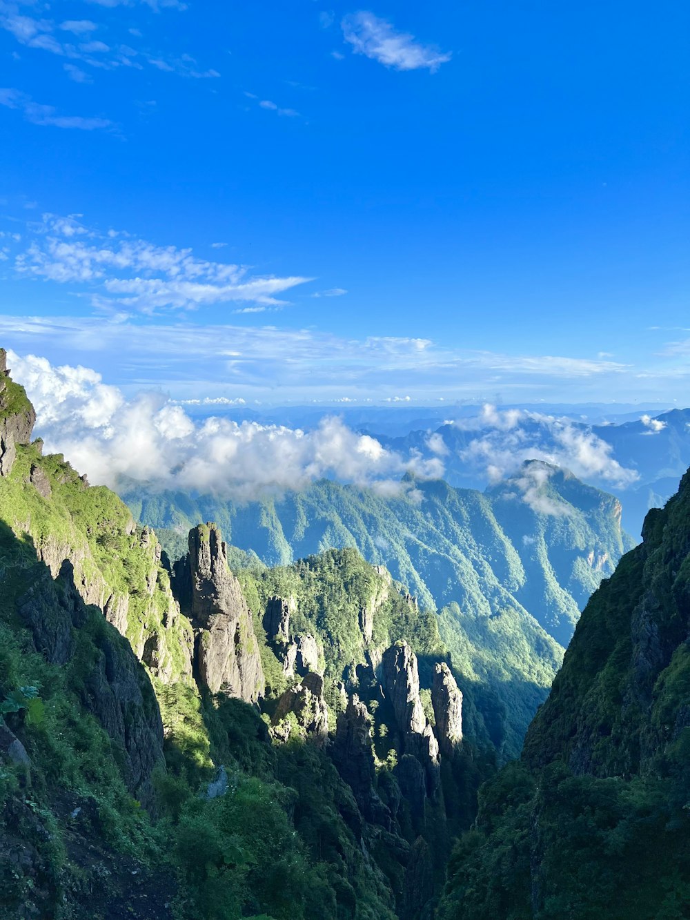 a view of a mountain range from a high point of view