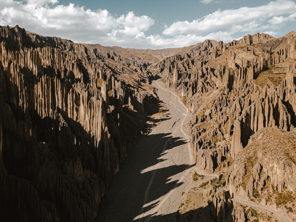 a view of a canyon in the desert