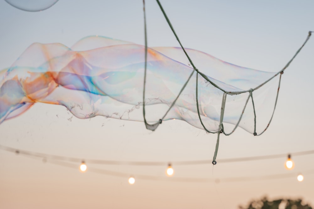 a string of lights hanging from a string of lights