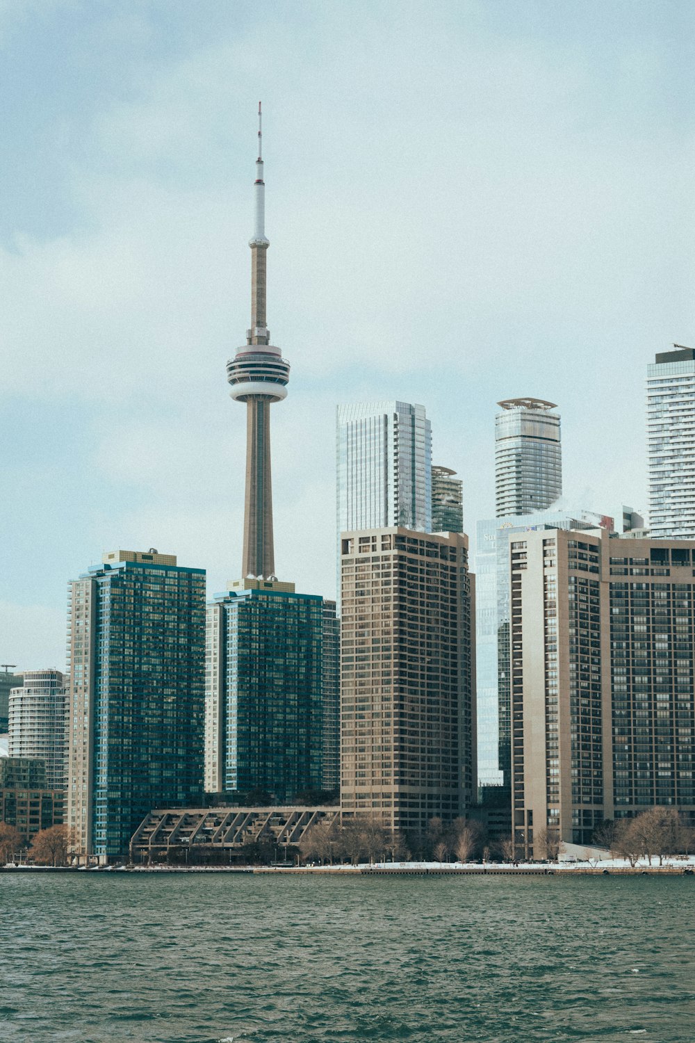 a view of a city from the water