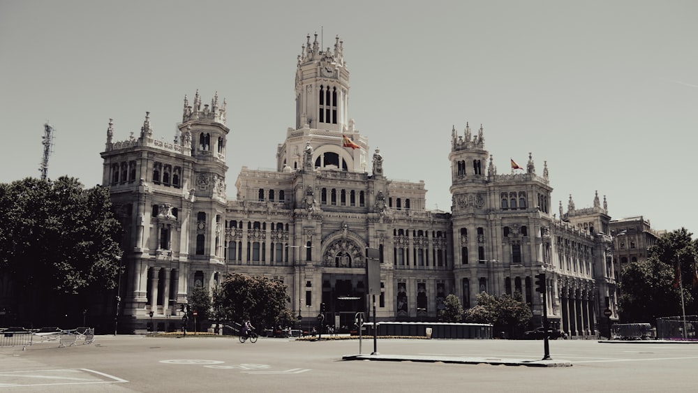 a large building with a clock tower on top of it