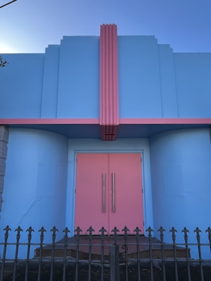 Freshly painted exterior house facade in soft pastel tones