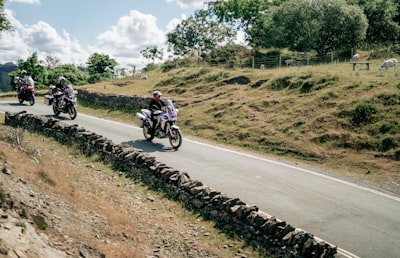 Group of riders on the open road