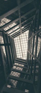An artistic overhead shot of a complex architectural layout showcasing symmetry.