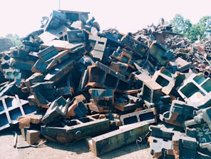 An image showing various types of iron scrap.