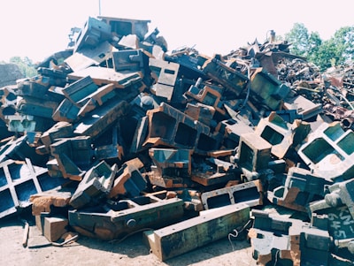 Close-up of clean steel scrap pieces ready for export.