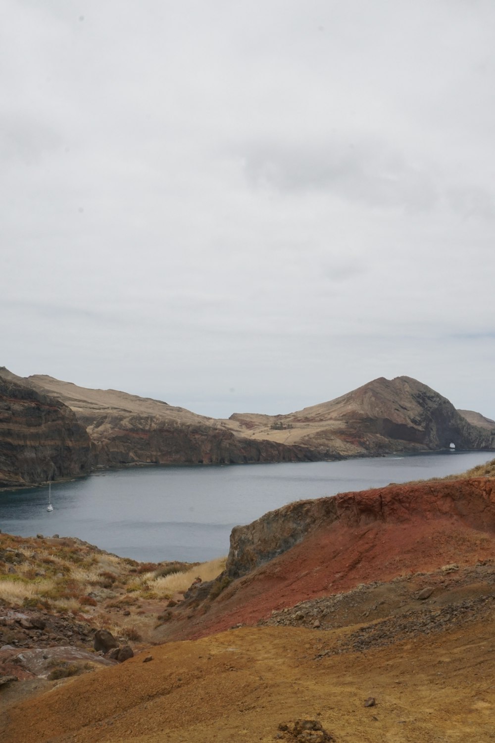 a large body of water surrounded by mountains