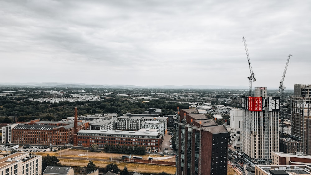 a view of a city from a tall building