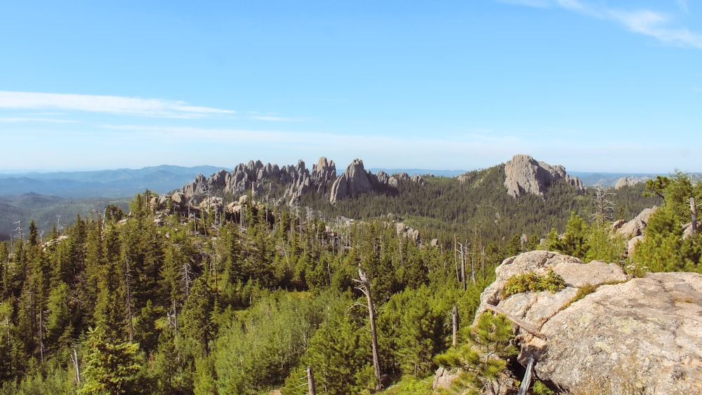 the view from the top of a mountain