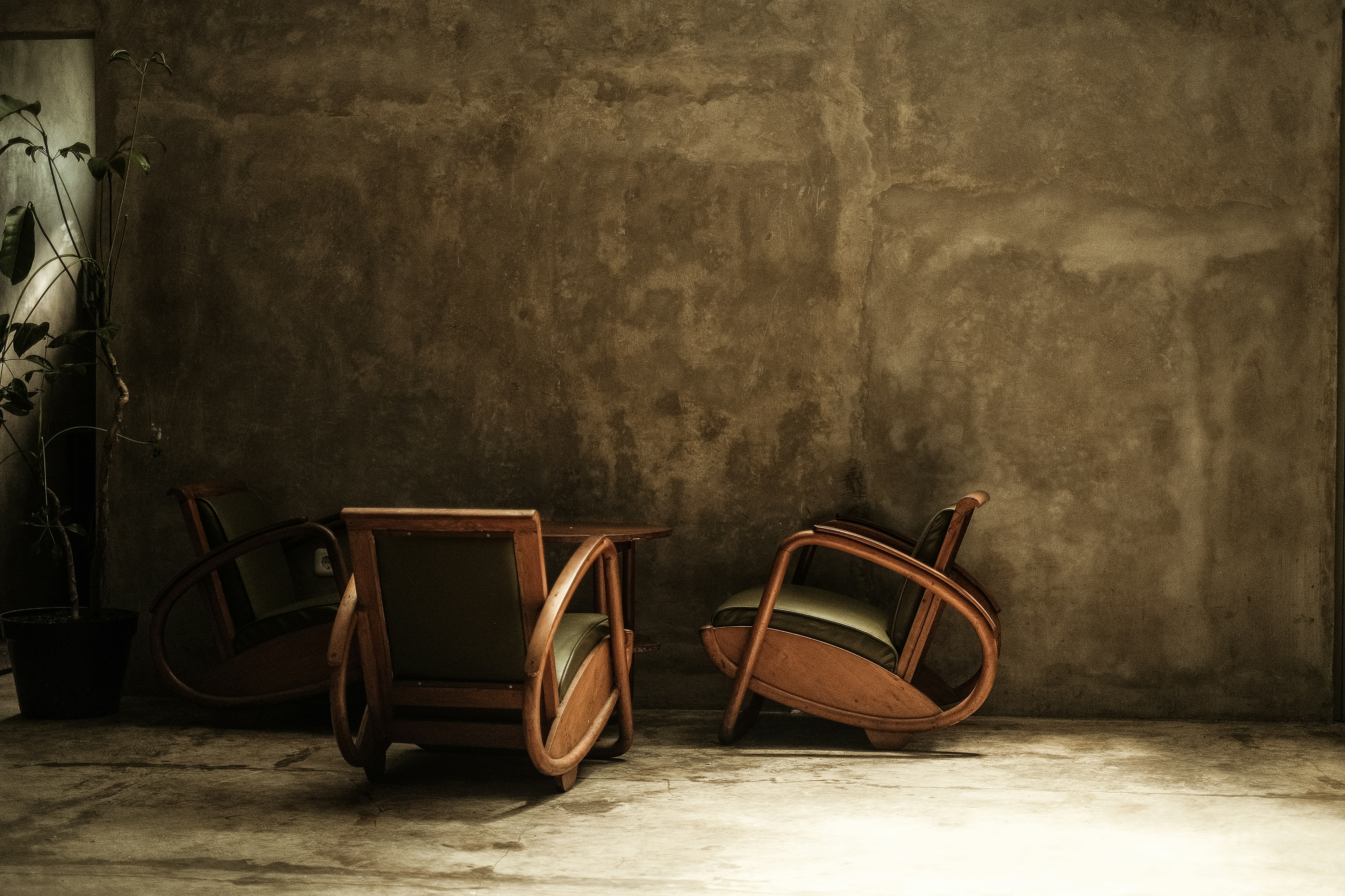 a couple of chairs sitting next to each other