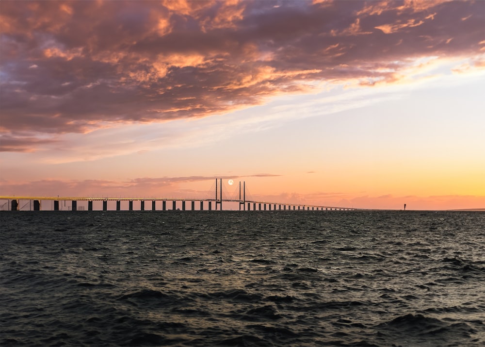 a large long bridge over a body of water