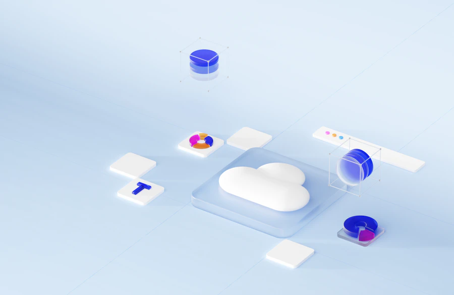 Cloud computing on a laptop screen