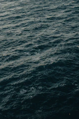 Close-up of gentle ocean waves creating textured blue patterns