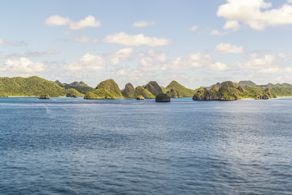 a large body of water surrounded by mountains