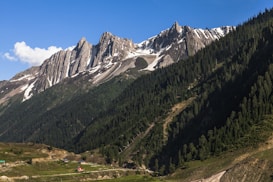 a view of a mountain range from a distance