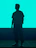 Silhouette of a strong, modern man standing proudly against a dark gradient green background.