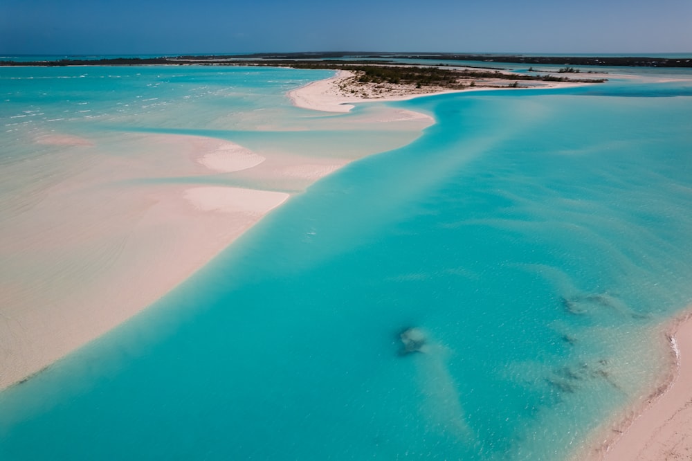 a body of water that is blue and white