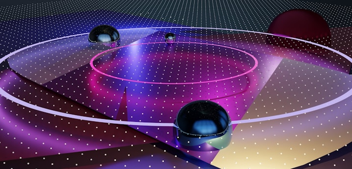 an abstract image of a circle with balls