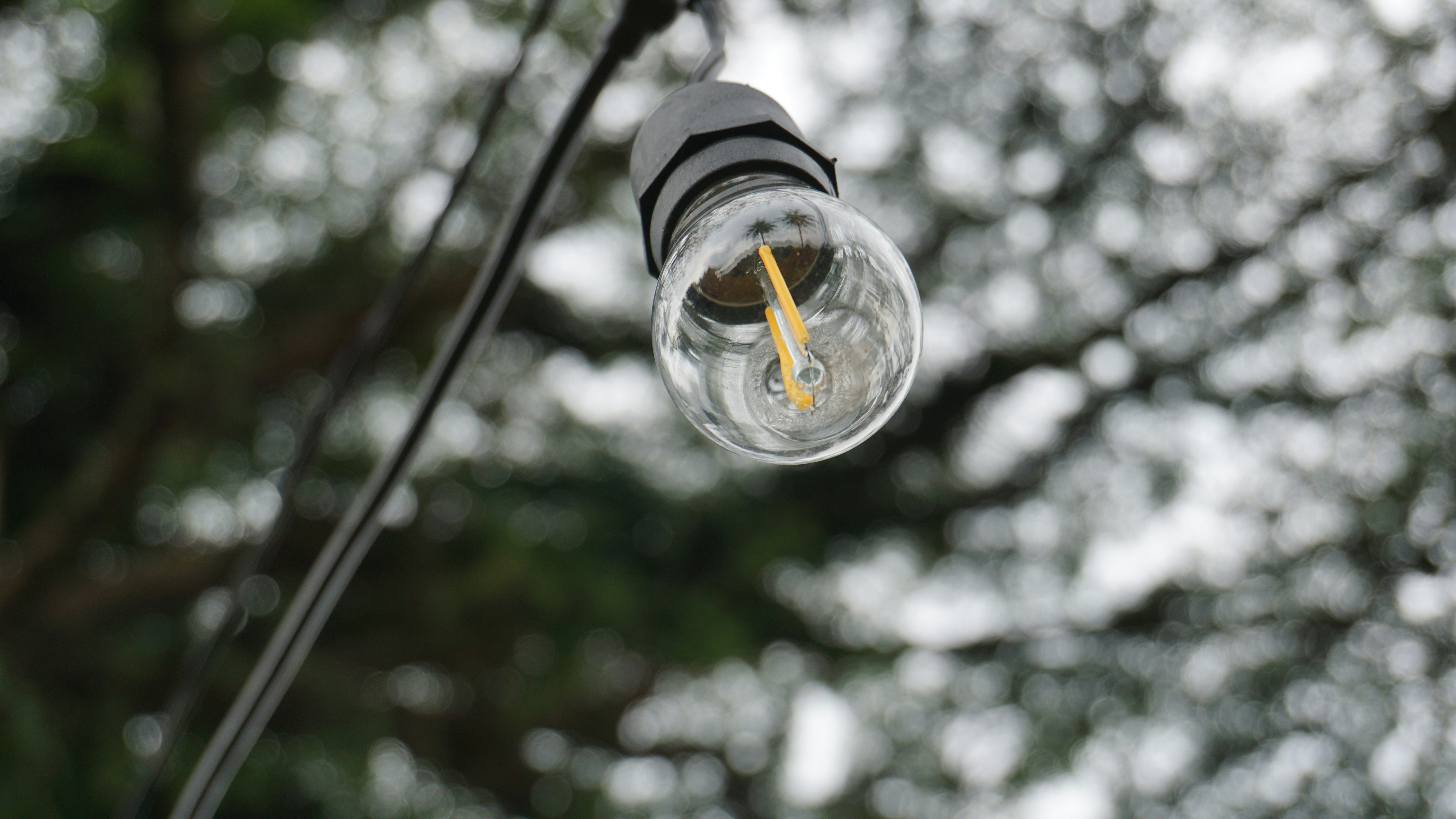 LED light bulb close-up installation