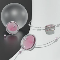 Elegant styled souvenir pieces arranged on a soft pastel background with subtle shadows.