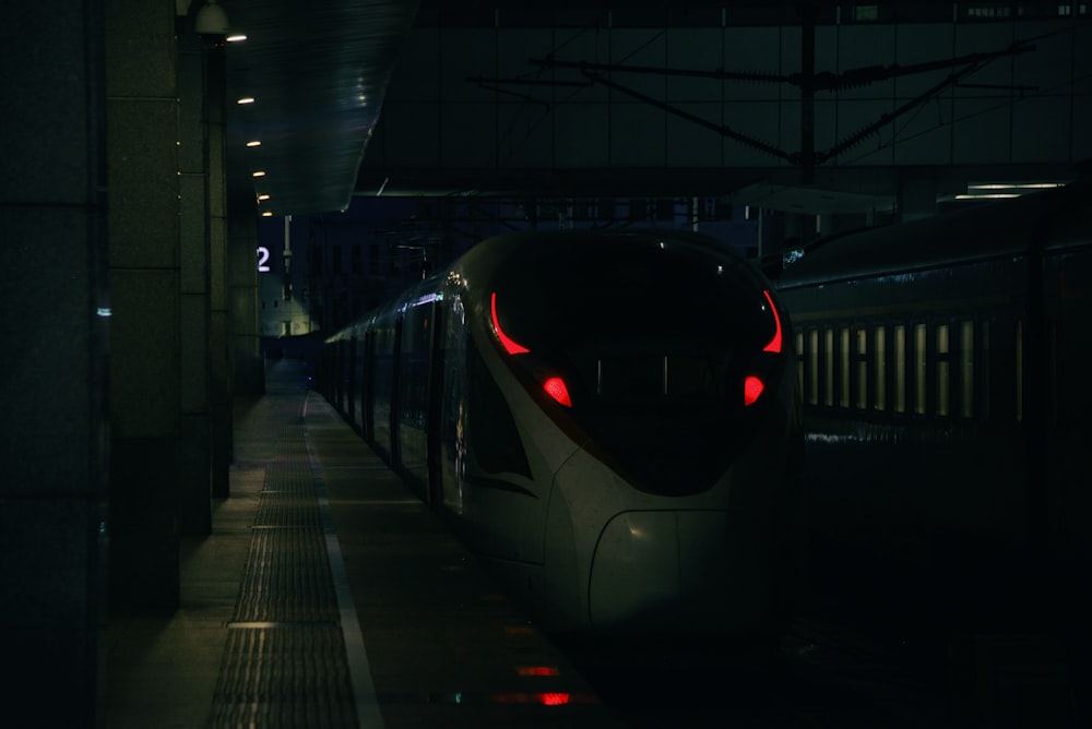 a train that is sitting in a train station