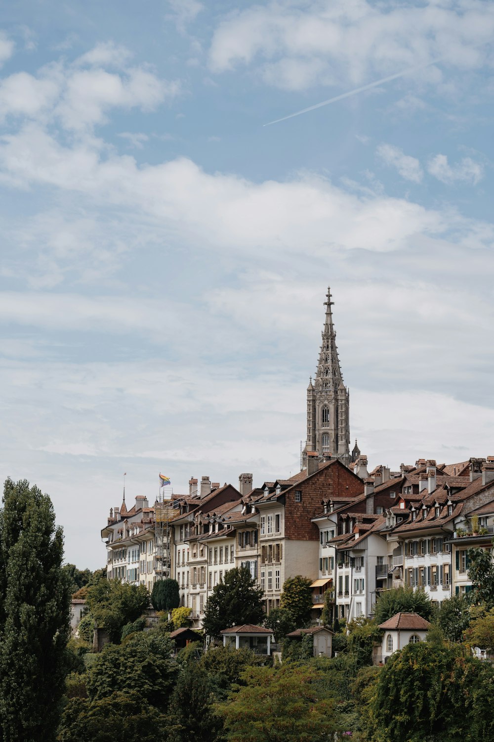 a large building with a steeple on top of it