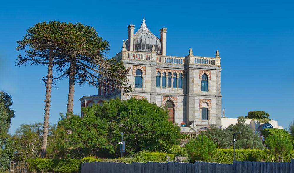 a large building with a tower on top of it