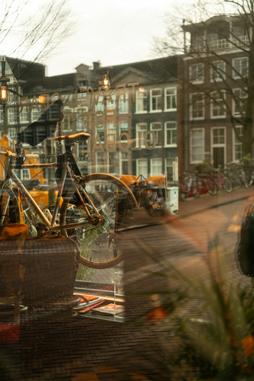 a couple of bikes that are in a vase