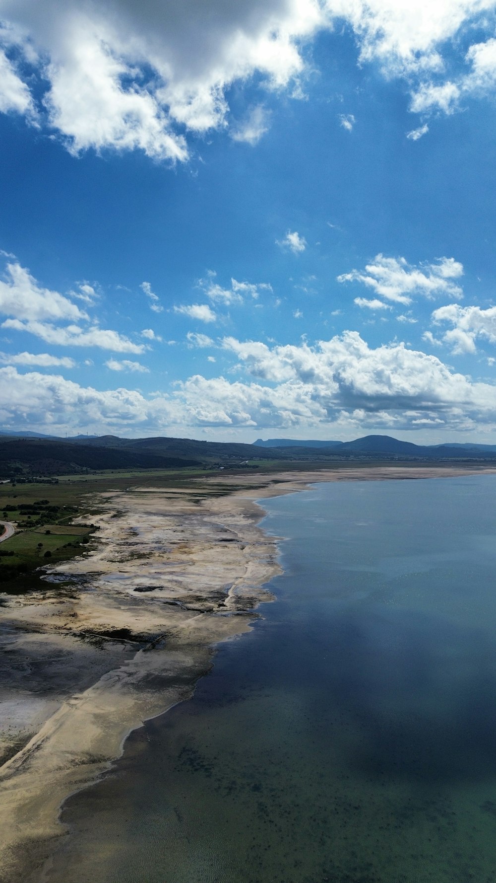 a large body of water surrounded by land