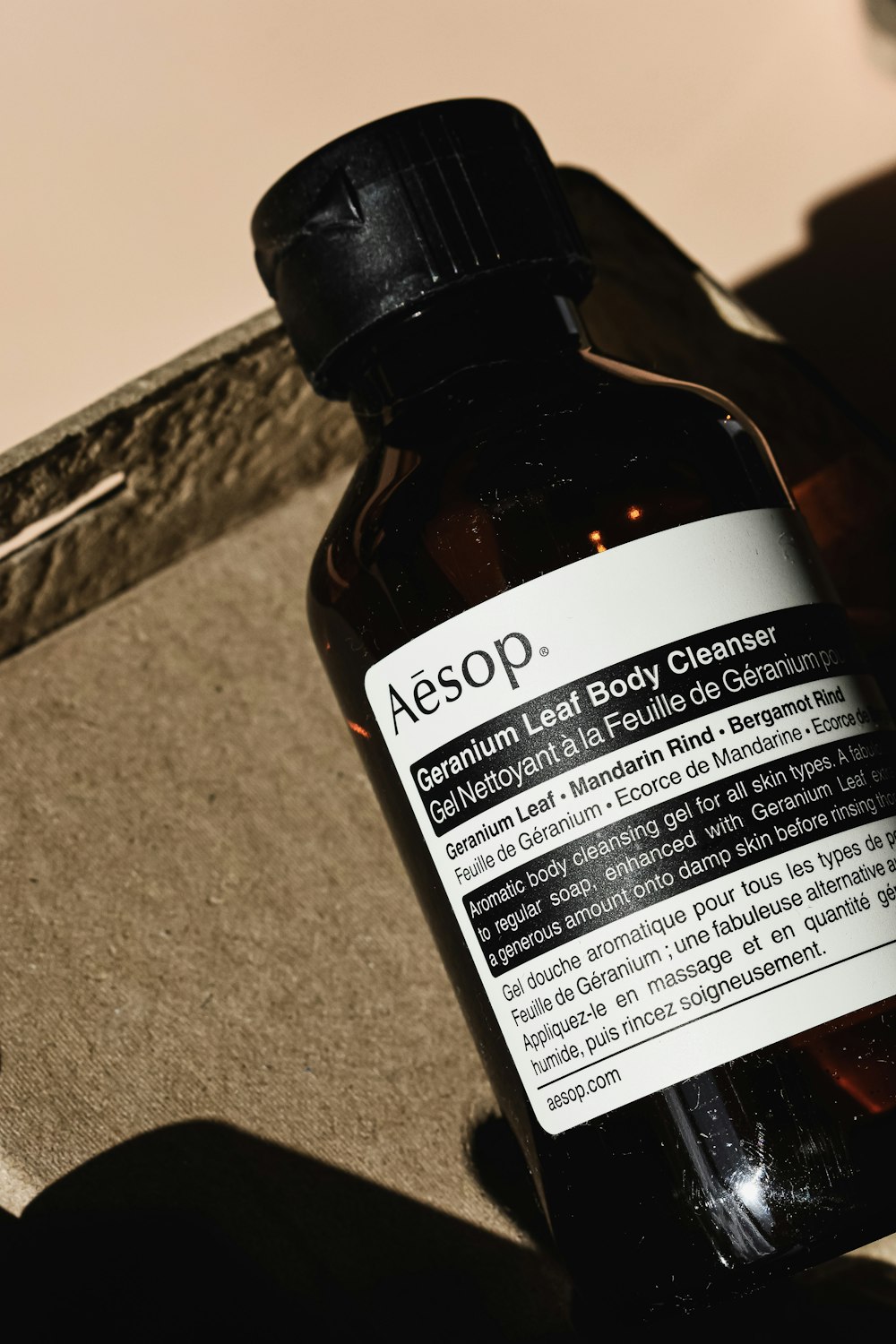 a bottle of aesop sitting on top of a counter