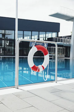 SafeSwim project logo on navy blue background with EU co-funded emblem