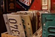 Selection of private UK number plates laid out on a table for browsing.