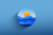 a paper cut of a sunset over a body of water