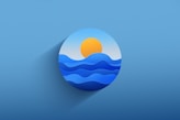 a paper cut of a sunset over a body of water
