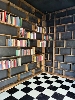 A colorful study corner filled with English books and learning materials.