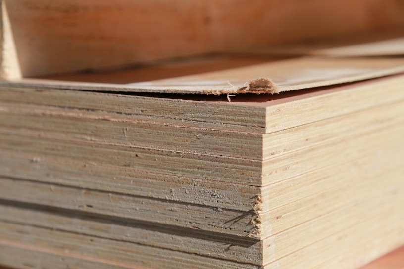 A high-quality image of plywood sheets stacked neatly.