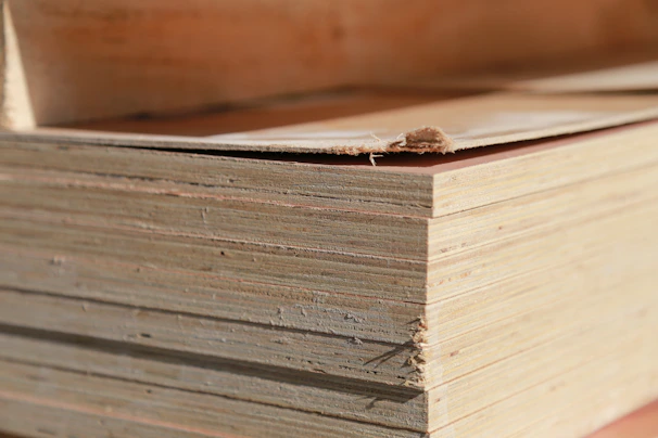 a stack of wooden boards stacked on top of each other