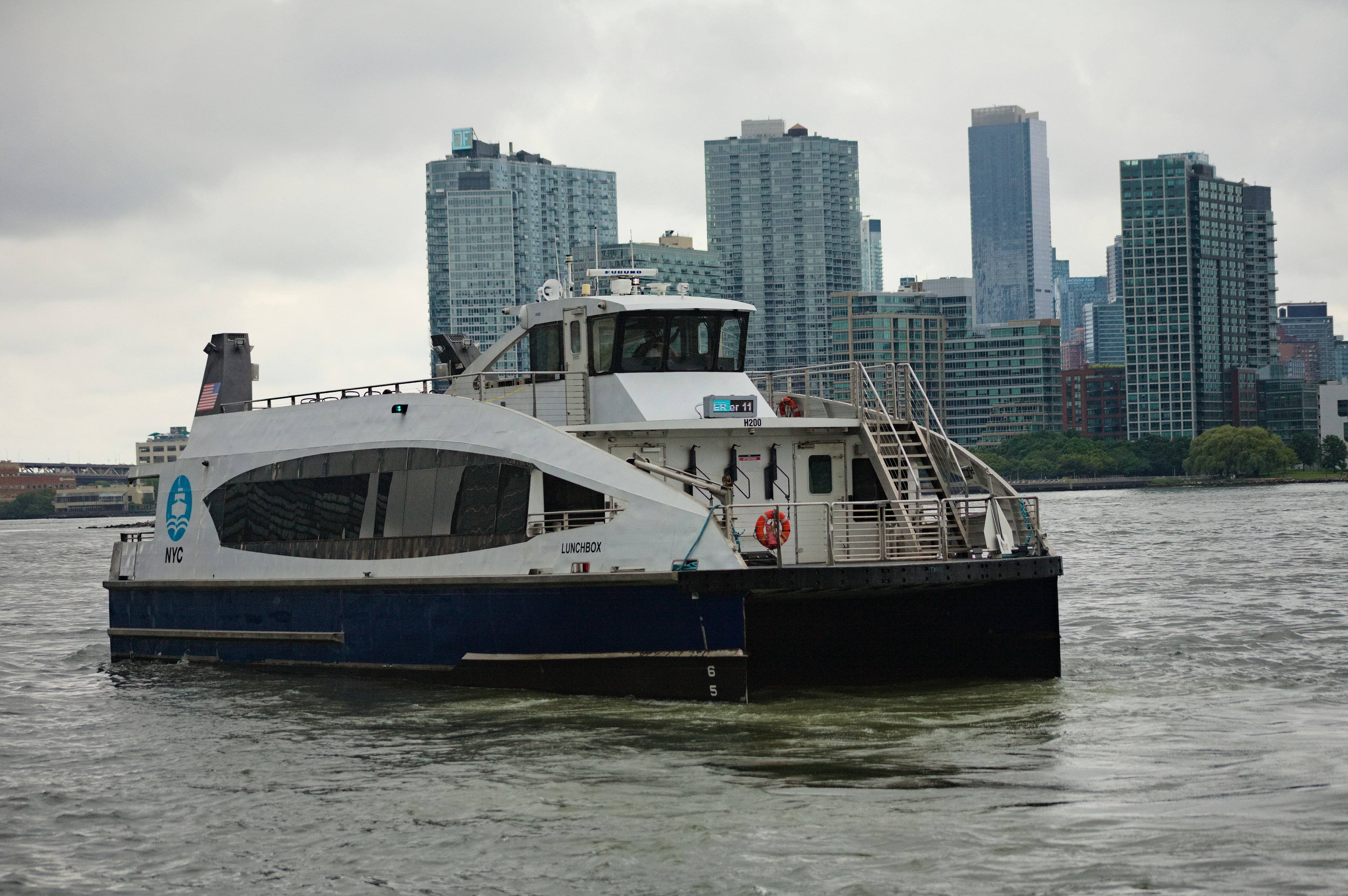 a large boat floating on top of a body of water