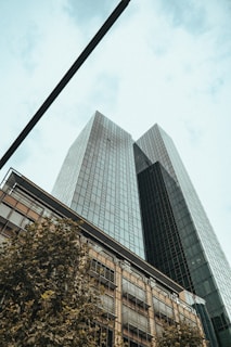 a tall building sitting next to a traffic light