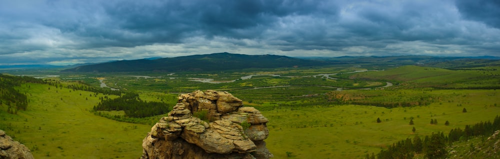 a view of a valley from a high point of view