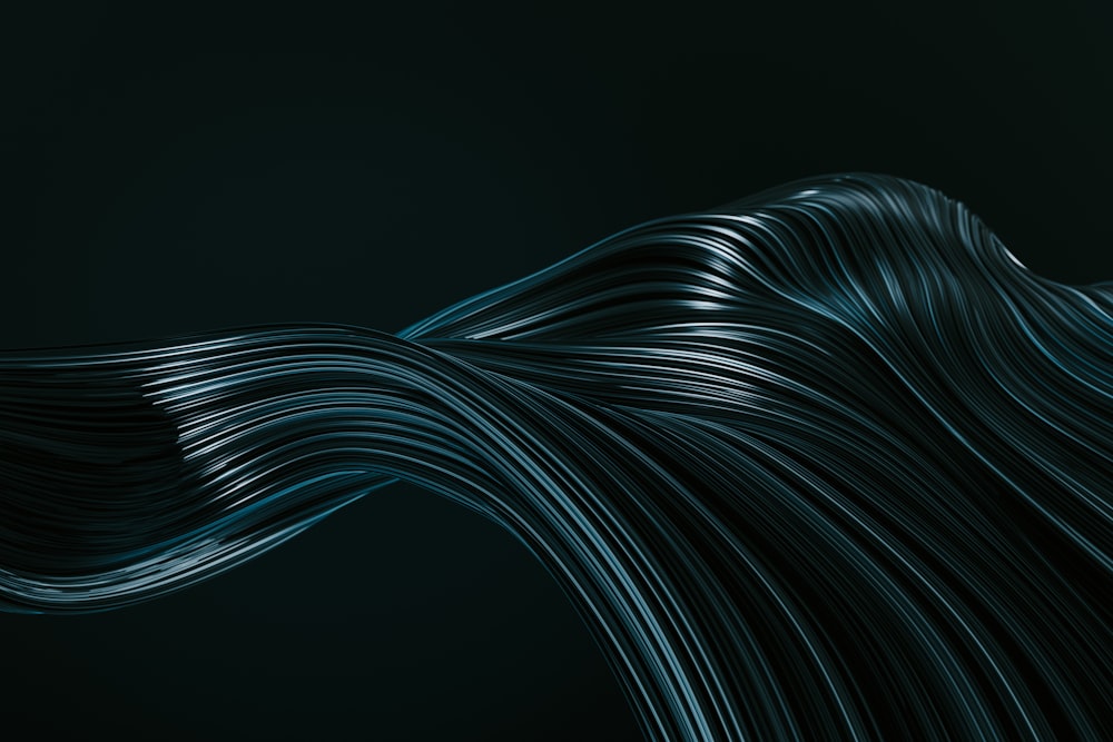 a black background with wavy lines