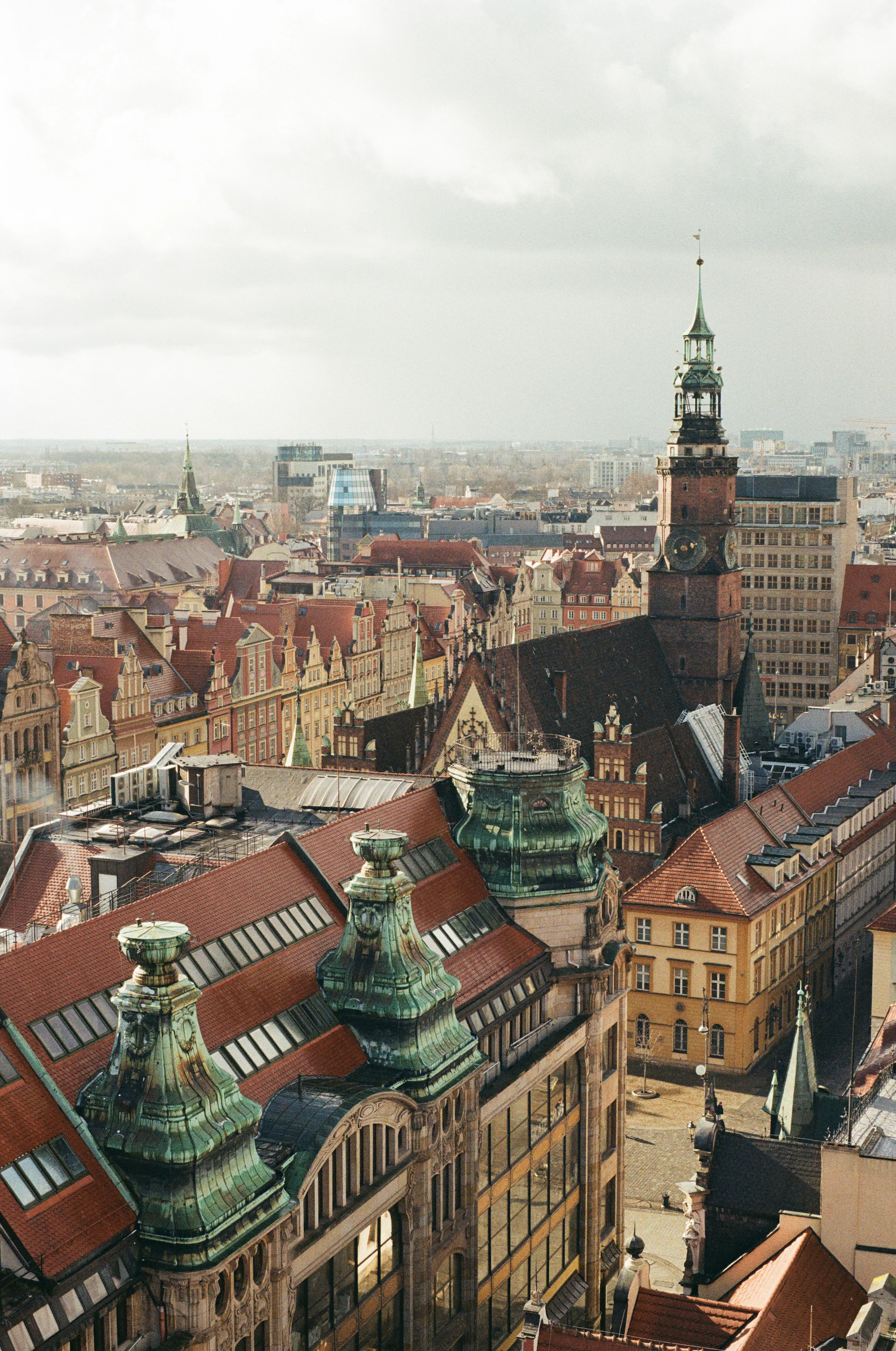 a view of a city from the top of a building