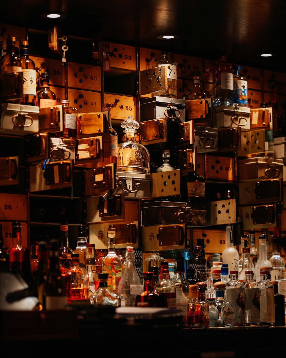 a room filled with lots of bottles and boxes