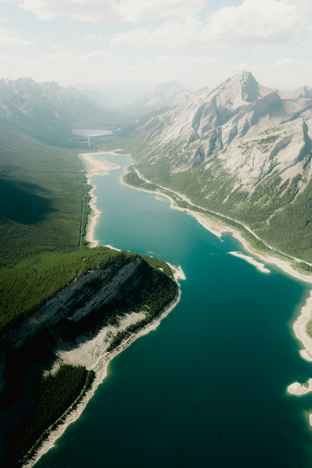 a large body of water surrounded by mountains