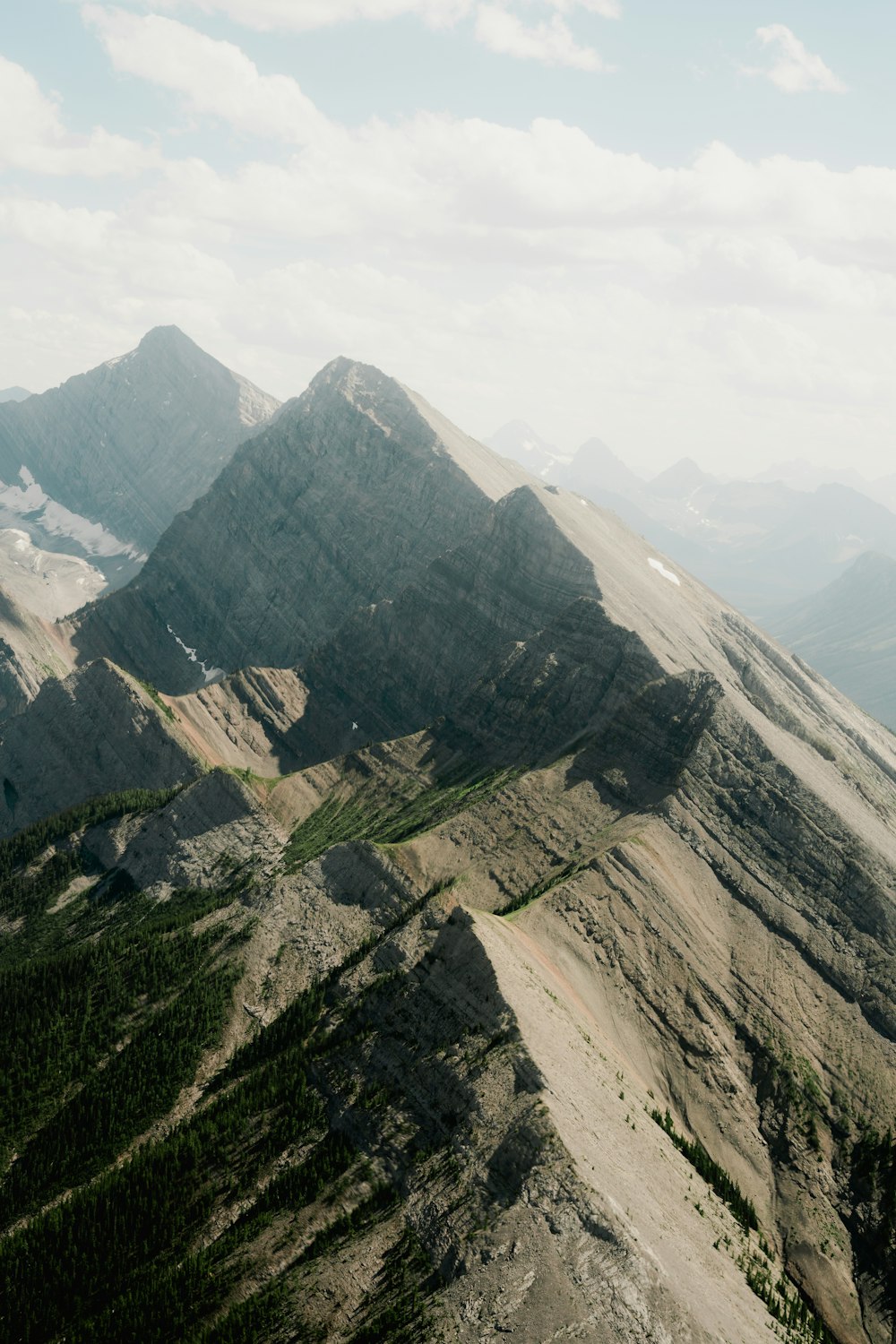 a view of a mountain range from a plane