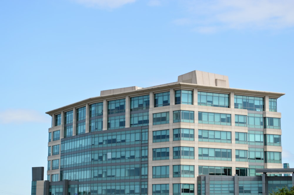 a tall building with a lot of windows on top of it