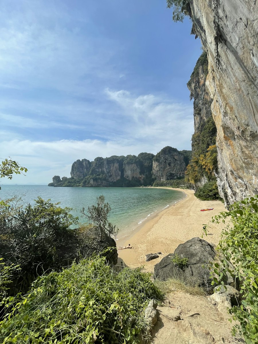 Beach seen from a cliff in Krabi