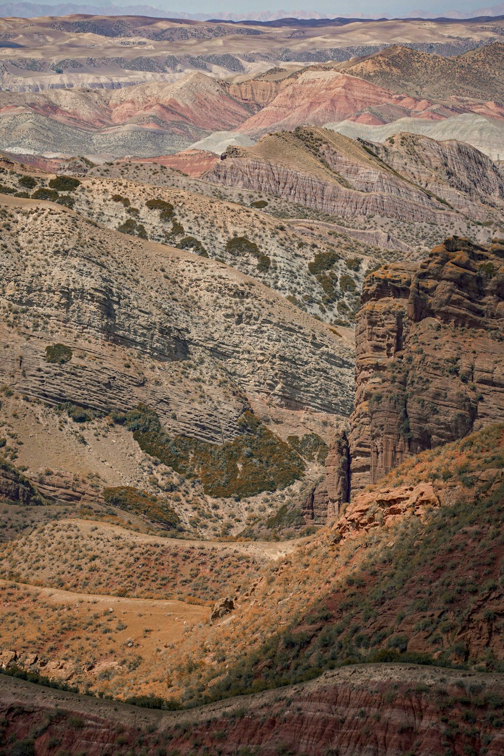 a view of a mountain range in the desert