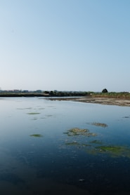 a large body of water surrounded by land